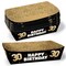 Big Dot of Happiness 30th Birthday Party Paper Food Trays, Disposable Food Boats, Black & Gold Picnic, BBQ, Double-Sided Paper Meal Holders - 12 Ct